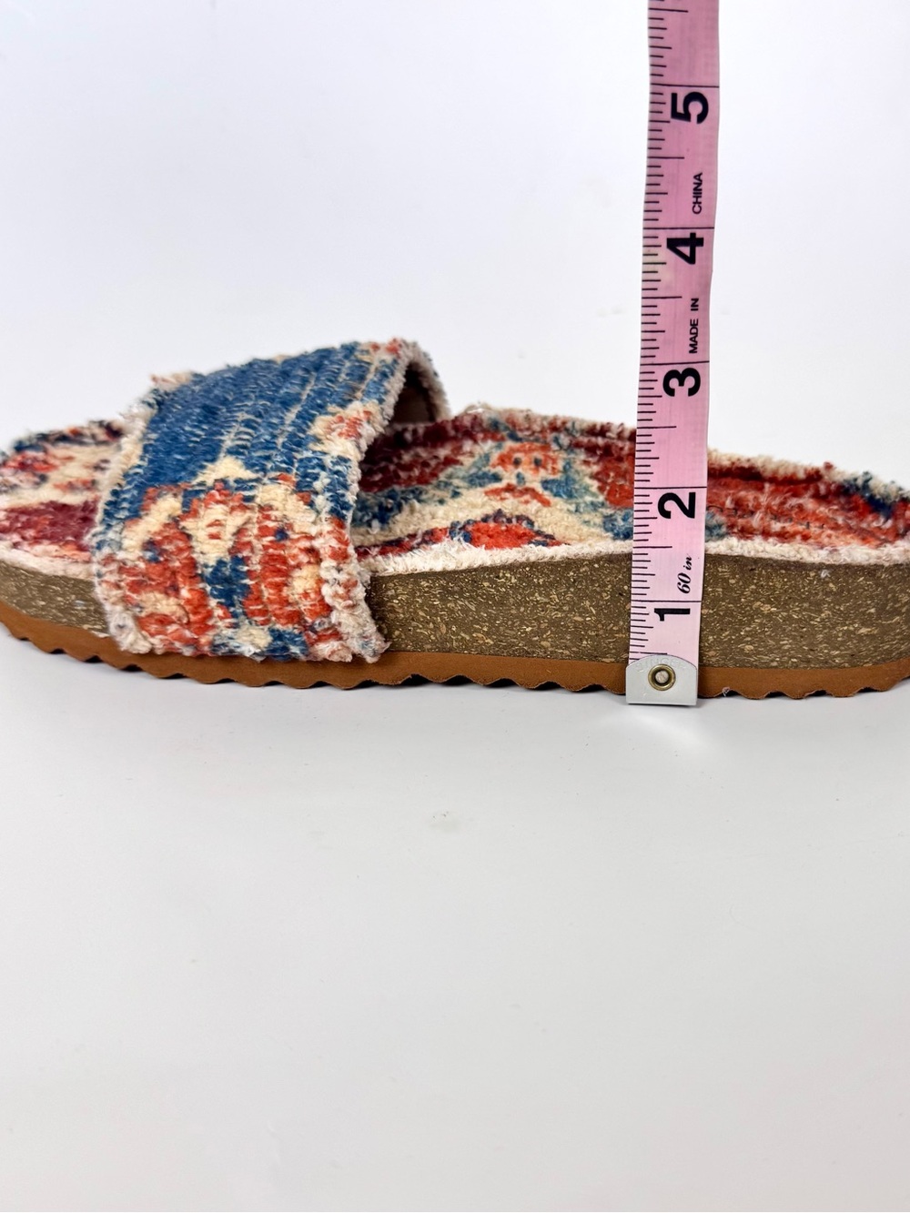 Free People Woven Wonders Footbed Sandals Navy Rust Combo Size 7 - Picture 15 of 17